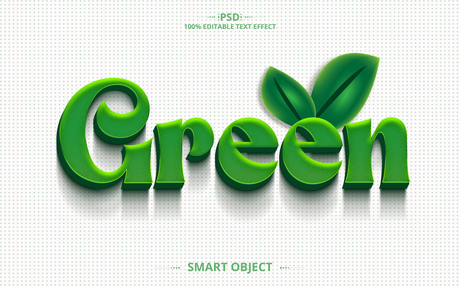 Green 3D Editable Text Effect Design psd