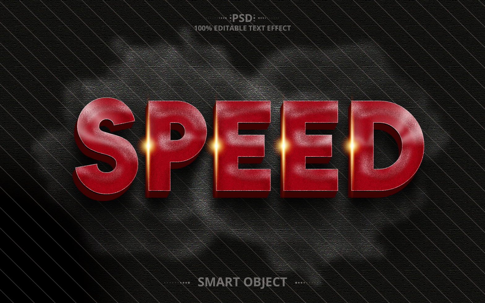 Speed 3D Editable Text Effect Design psd
