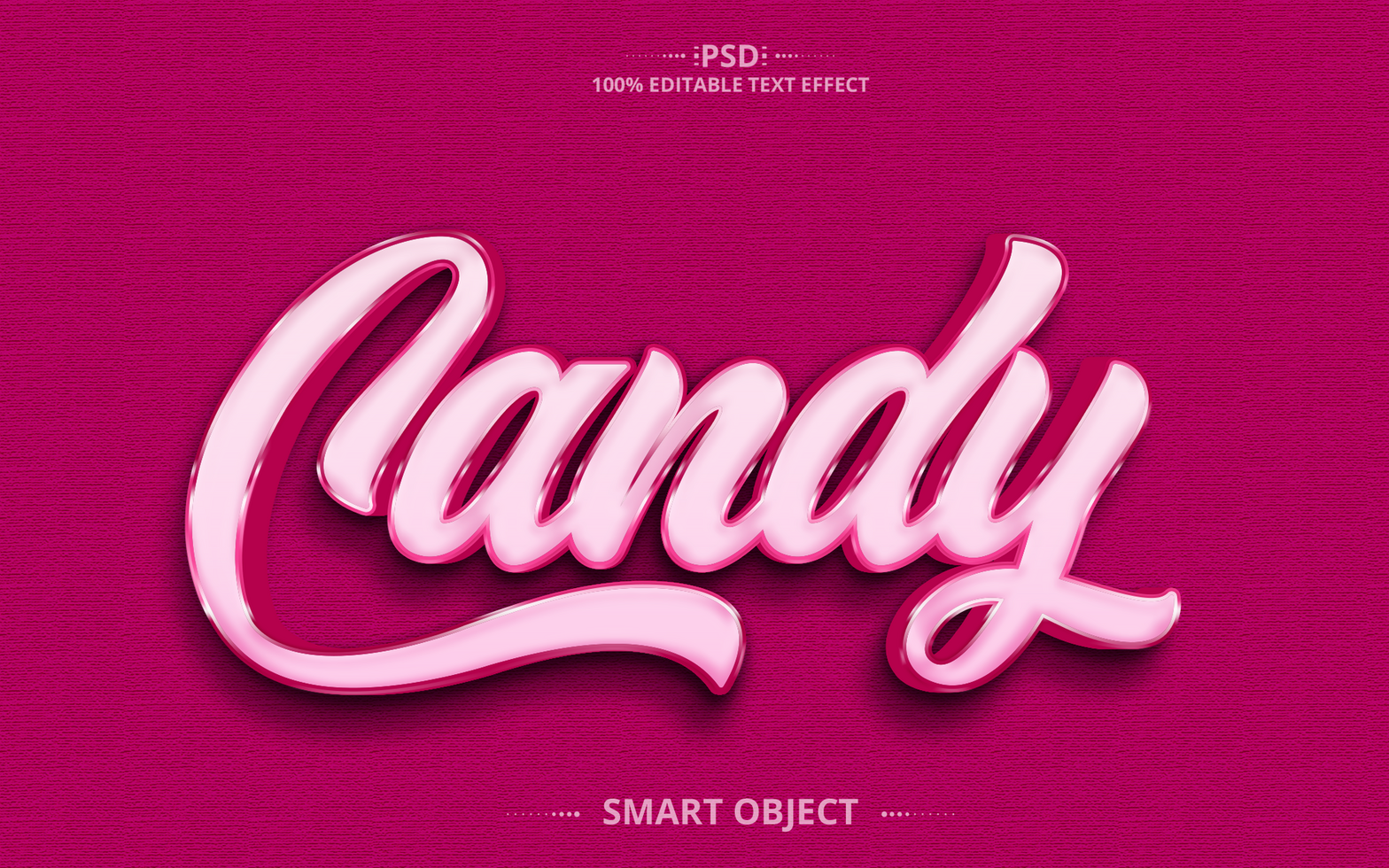 Candy 3D Editable Text Effect psd