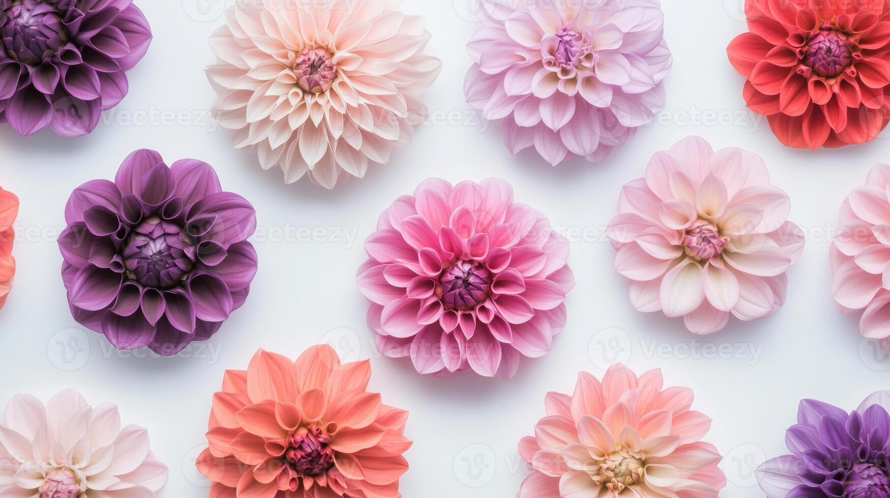 A close-up of vibrant flowers in shades of pastel pink and purple macrophotography photo