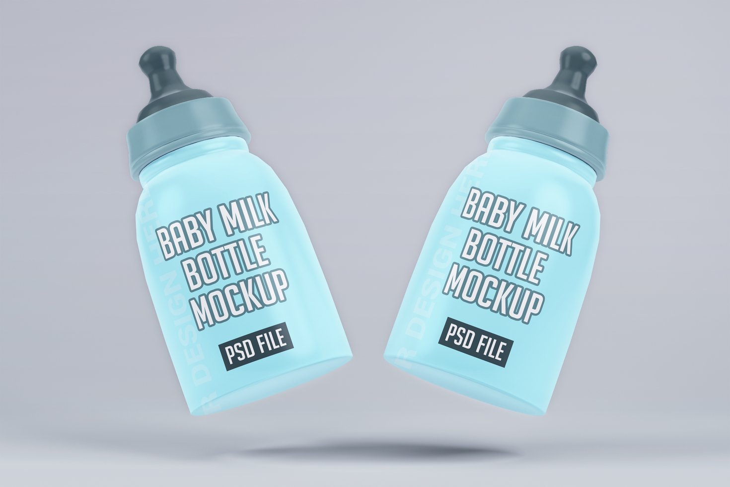 Baby Milk Bottle Branding Mockup psd