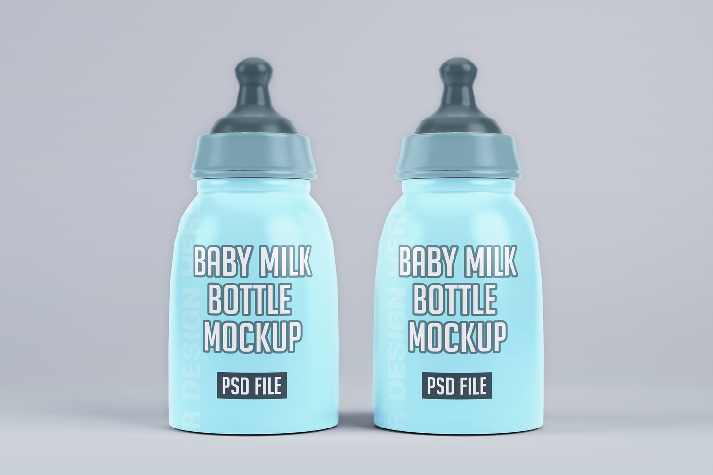 baby milk bottle mockup template psd