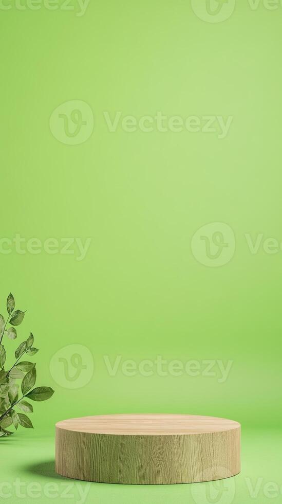 Minimalist Product Display With Green Screen Background and Rotating Platform for Versatile Branding and Advertisements photo