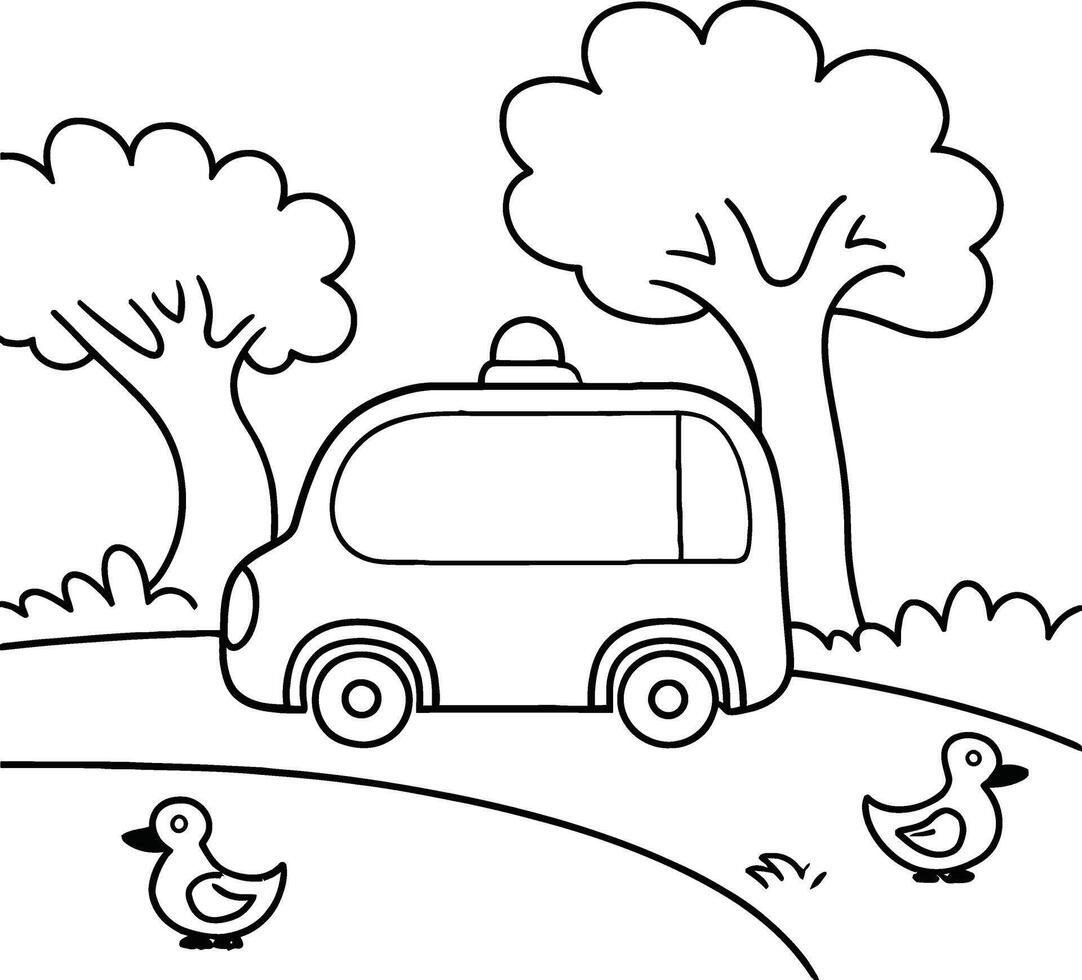 Colorful Action Scenes with Emergency Vehicles vector