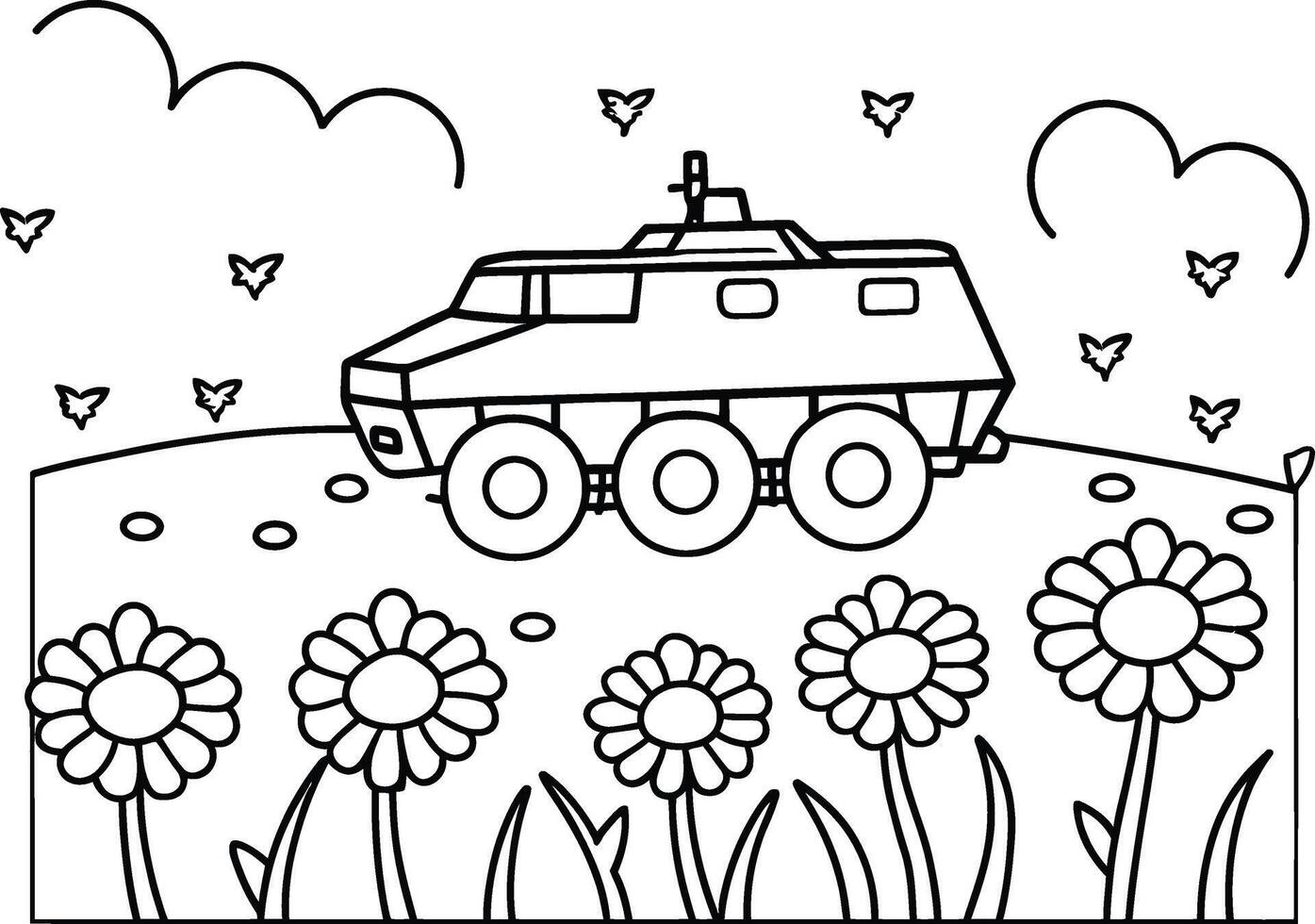 Fire Trucks and Ambulances Color and Relax vector