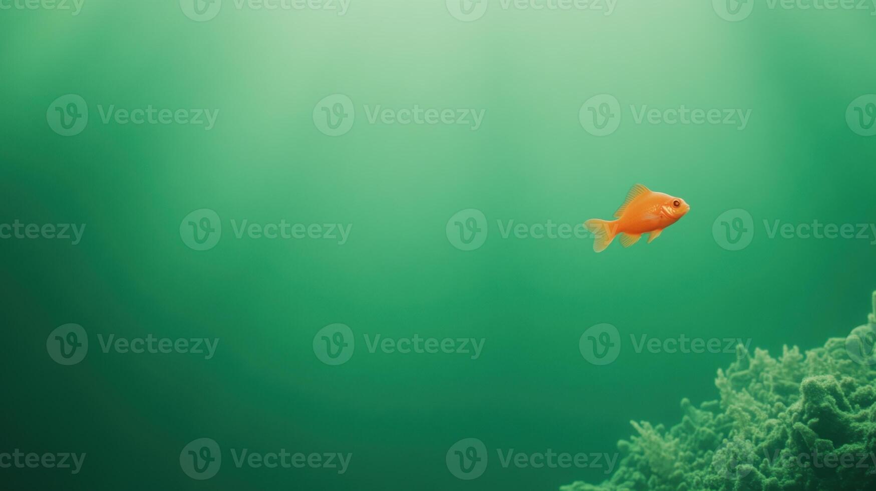 Green Screen Aquarium with Fish Highlighting Vibrant Marine Life Contrast and Greenery Background for Relaxing Visual Concepts in Stock Photography photo