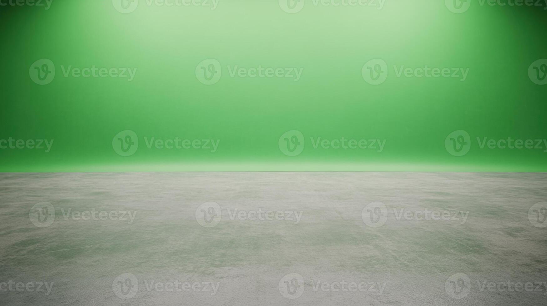 Empty Studio with Green Screen Wall in Warehouse for Film and Photography Projects photo