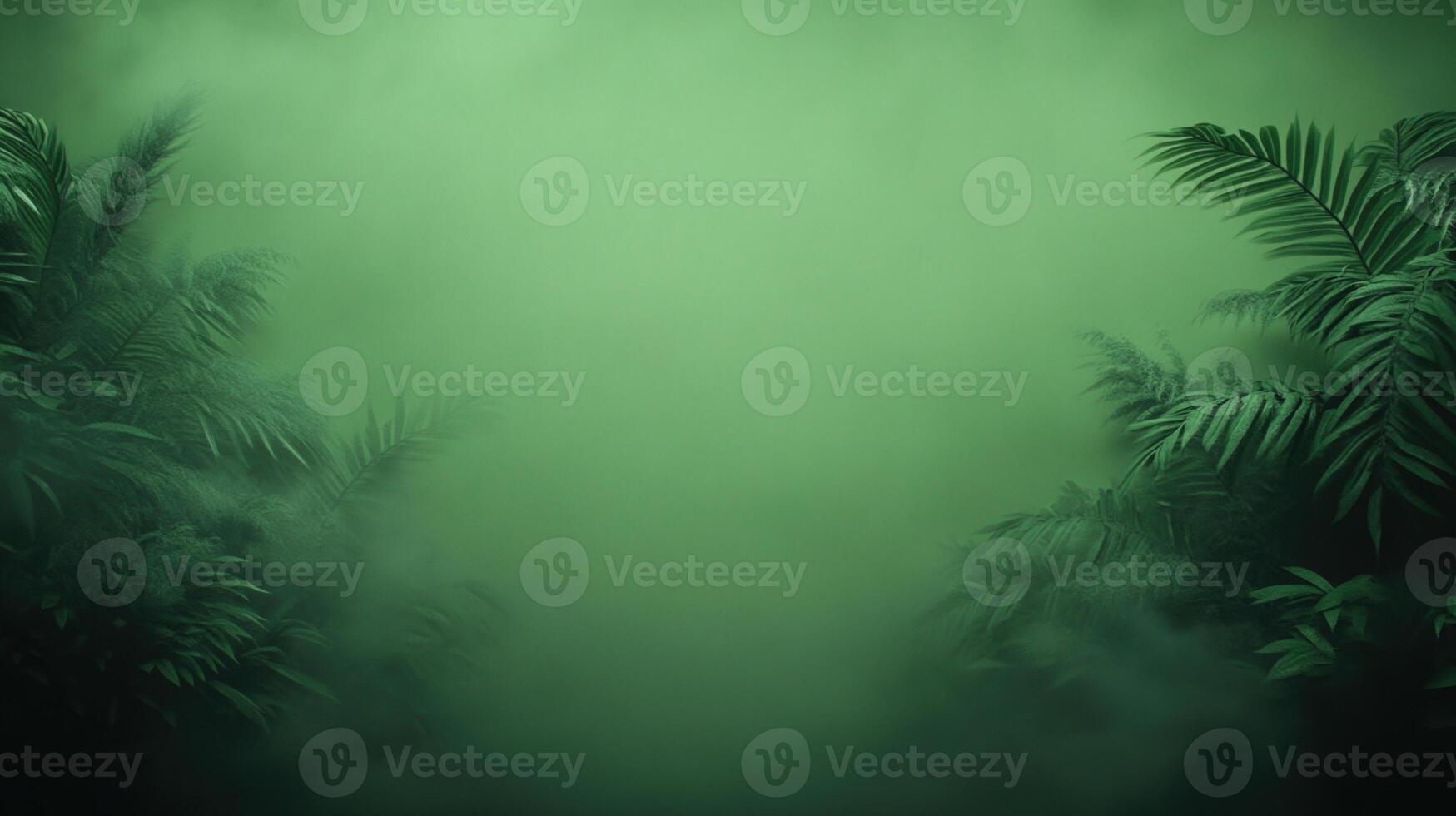 Green Screen in Jungle Setting With Lush Foliage and Misty Atmosphere for Wildlife Photography Background photo