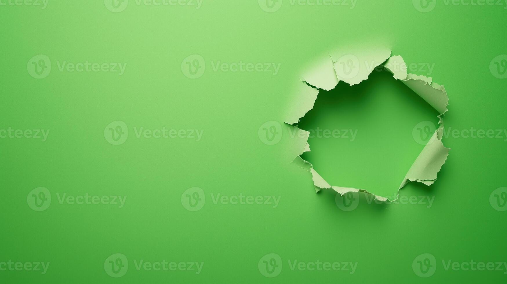 Torn Paper Transition on Green Background in Stop Motion Animation Style for Creative Design and Media Projects with Copy Space photo