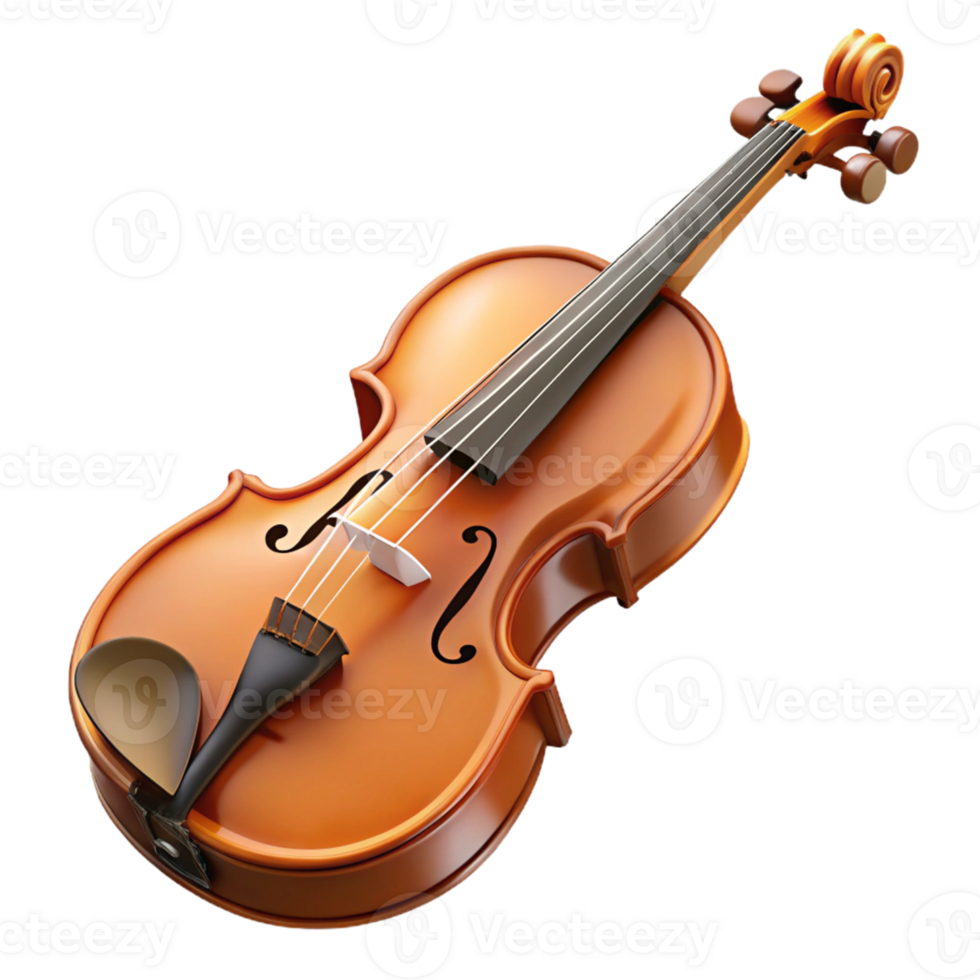 3D Rendered Violin png
