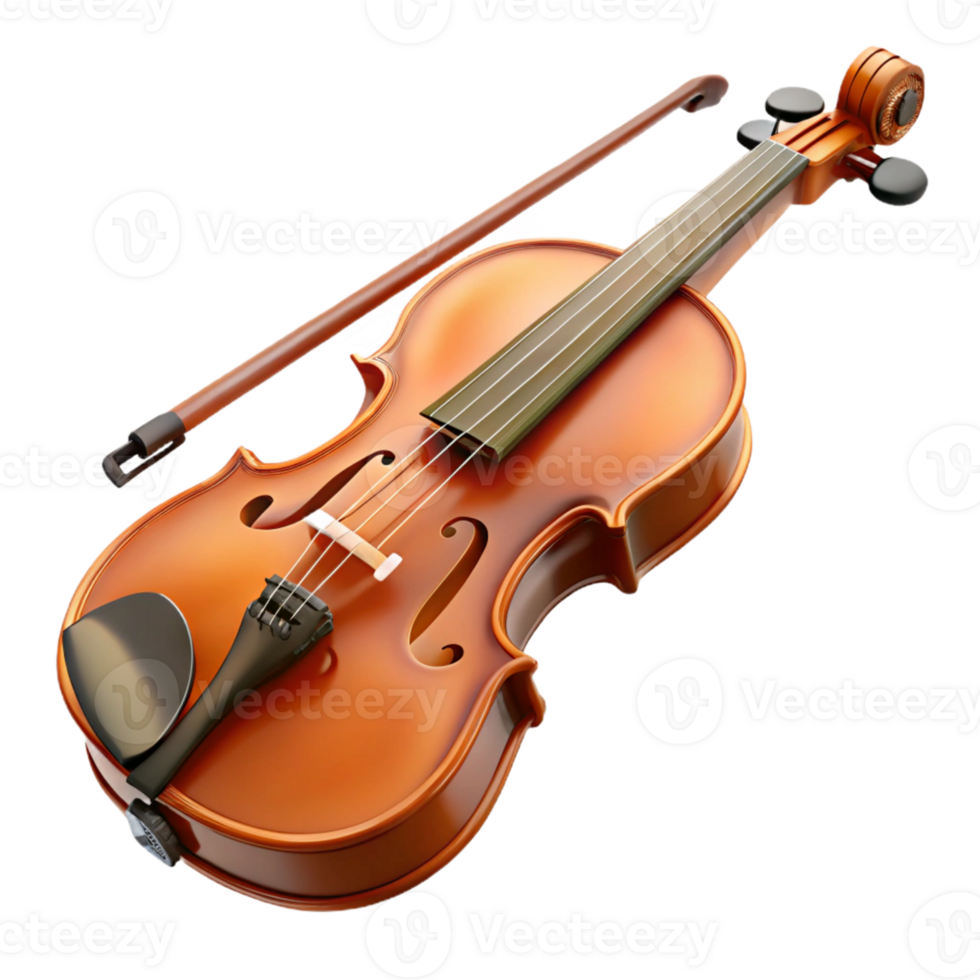 Violin with Bow on Purple Background png