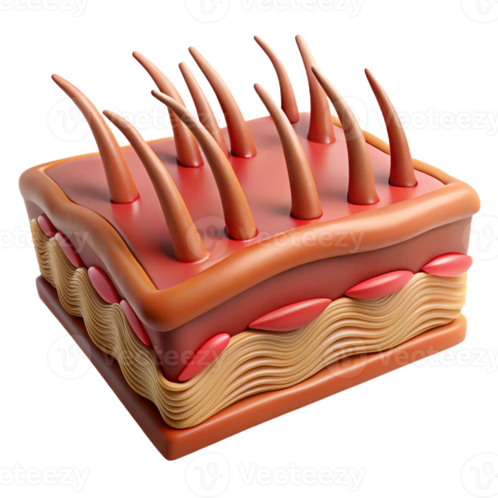 3D Model of Skin Structure png