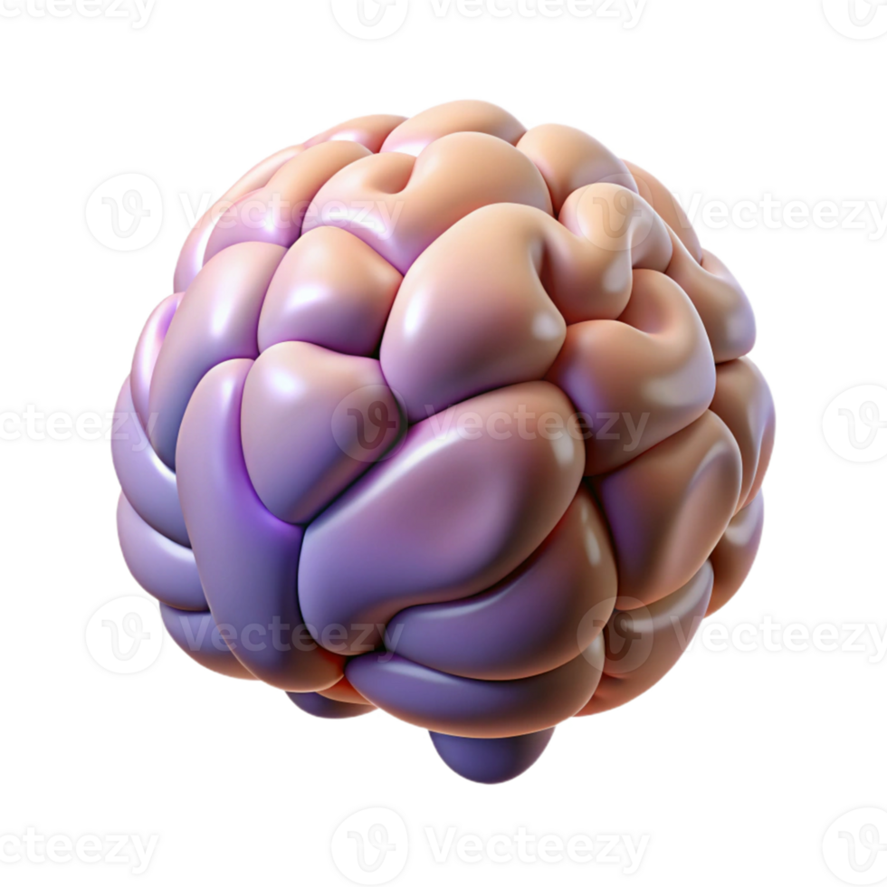 3D Rendered Brain with Gradient Colors png