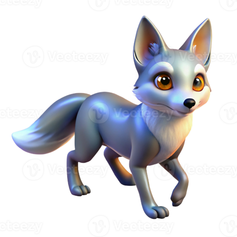Cute 3D Cartoon Wolf png