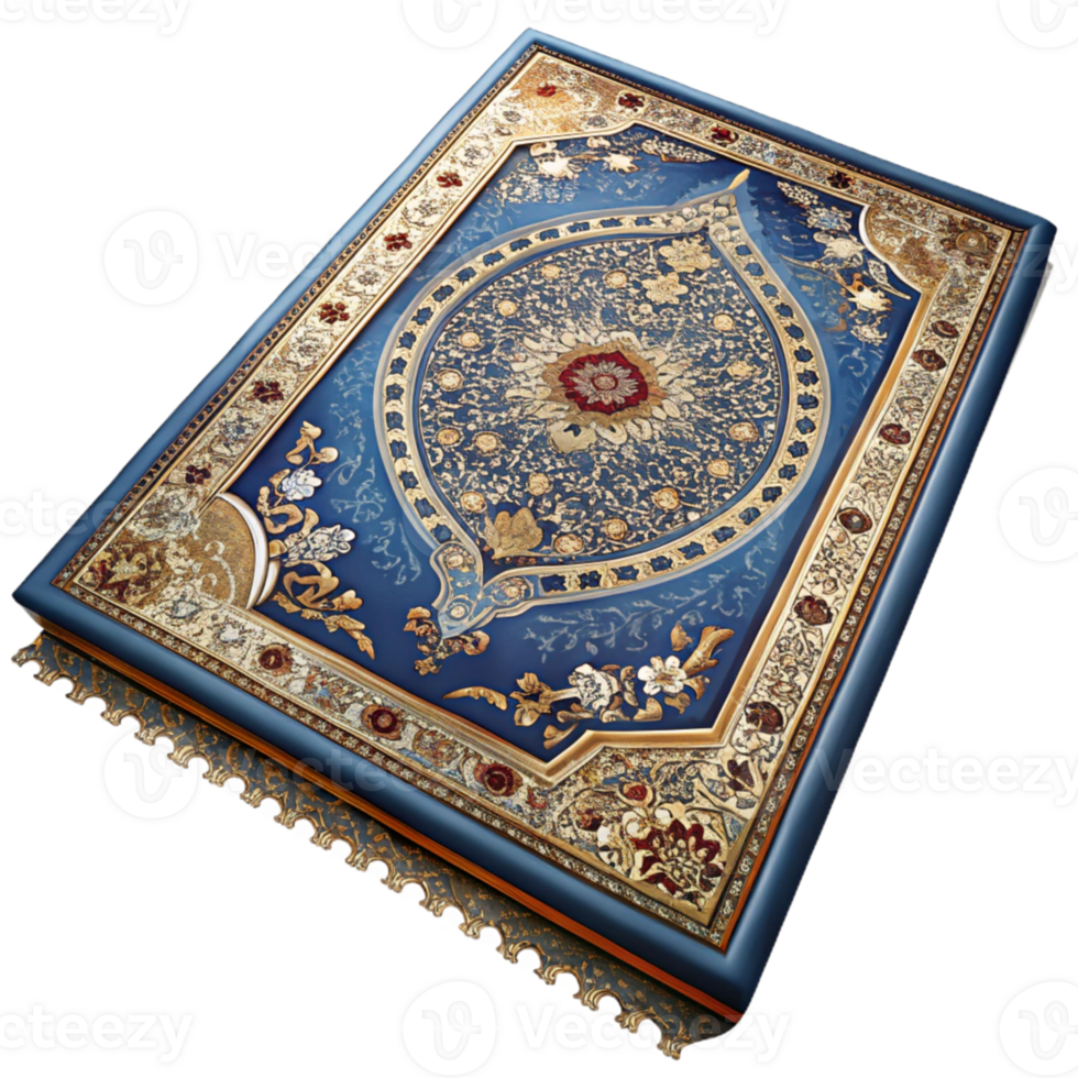 Intricate Ornamental Blue and Gold Artwork png