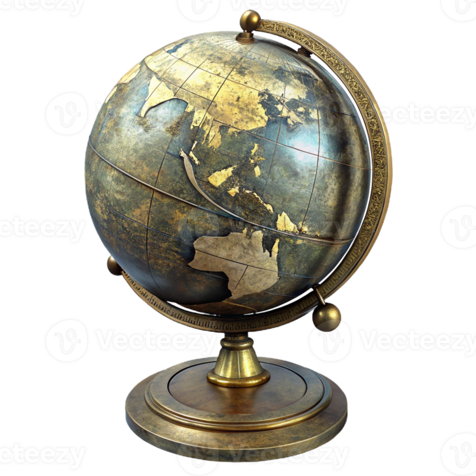 Antique Globe with Ornate Base png