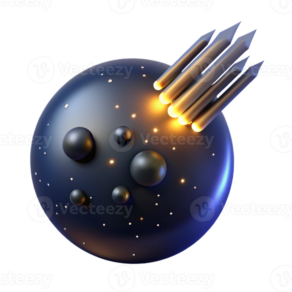 Abstract Space Sphere with Glowing Arrows png