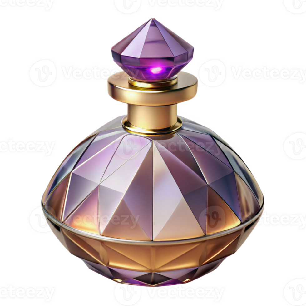 Purple and Gold Diamond Shaped Bottle png