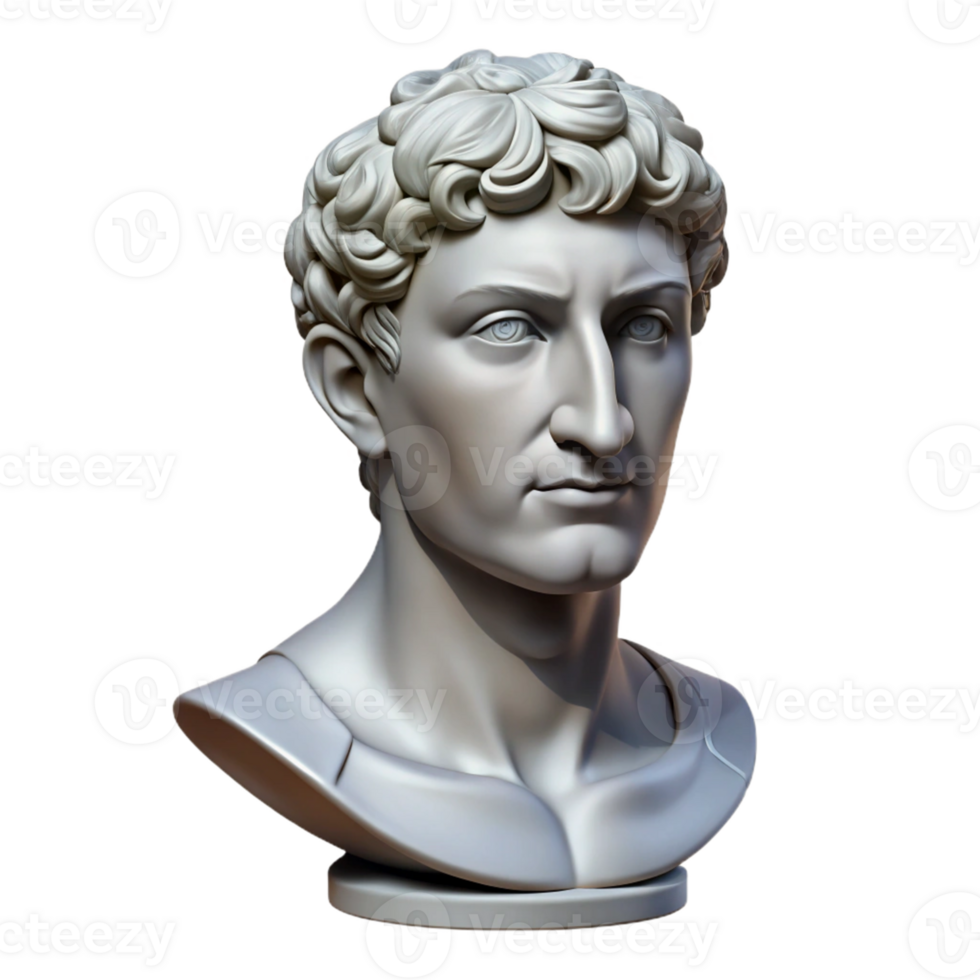 3D Bust Sculpture of a Man png