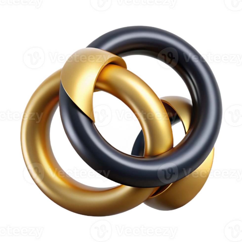 Abstract Gold and Black Rings png