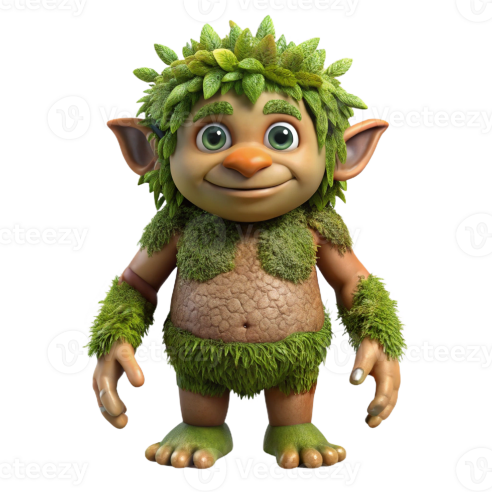 Cute Green Creature with Big Ears png