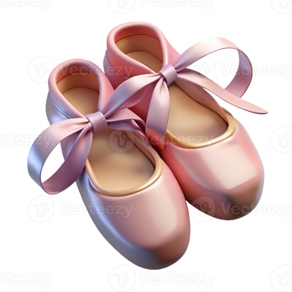 Pink Ballet Slippers with Satin Bows png