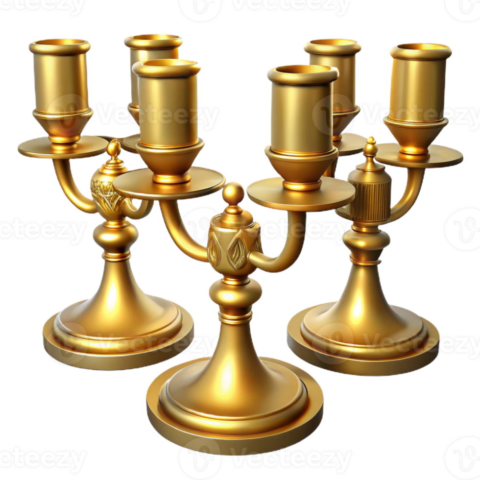 Golden Candelabra with Four Holders png