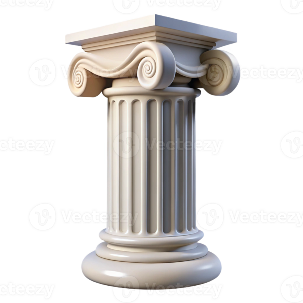 White 3D Render of a Column png