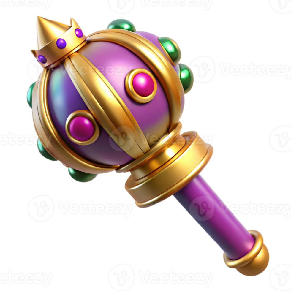 Purple and Gold Orb with Crown png