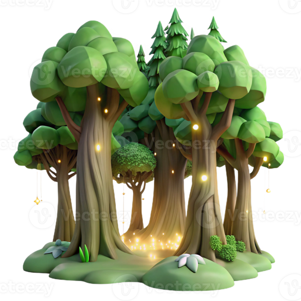Enchanted Forest with Glowing Lights png