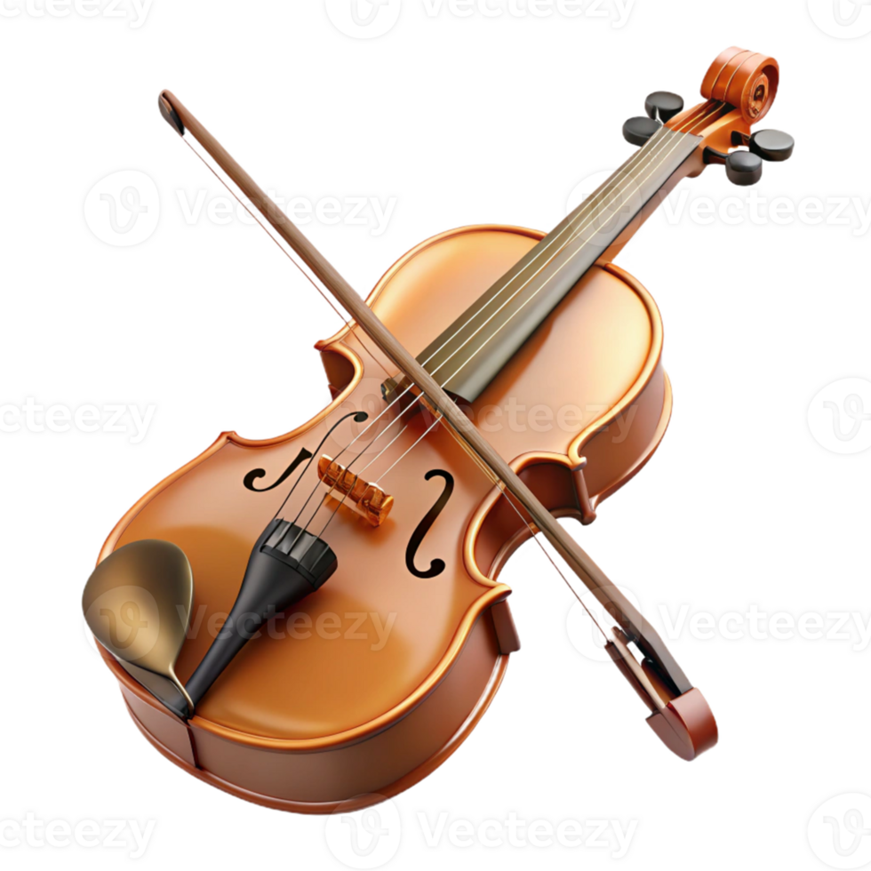 Violin with Bow on Abstract Background png