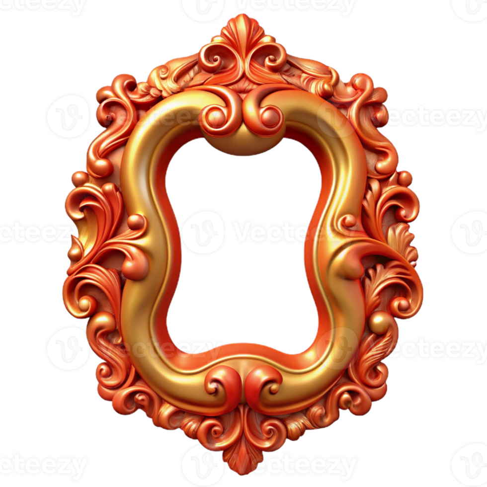 Ornate Gold and Red Frame png