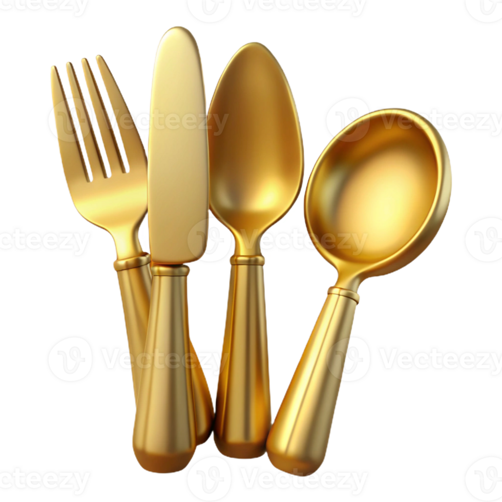 Golden Utensil Set png