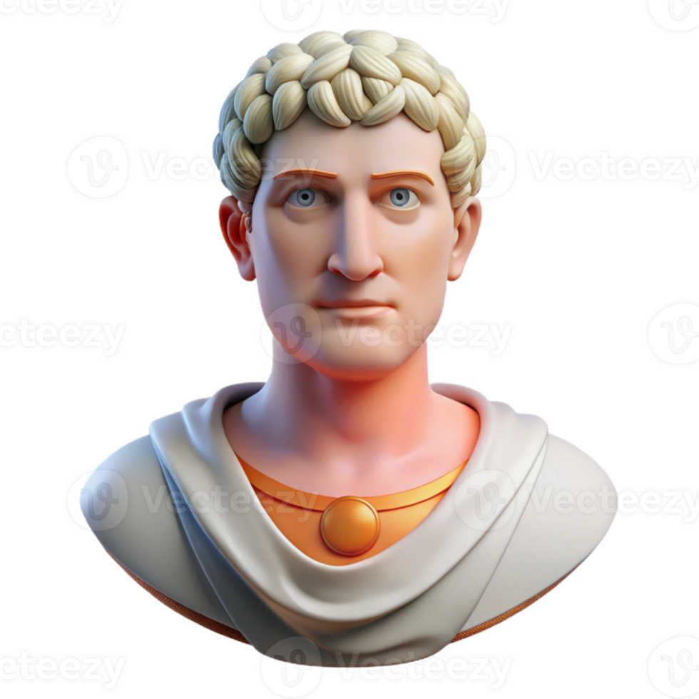 3D Rendered Bust of an Ancient Figure png