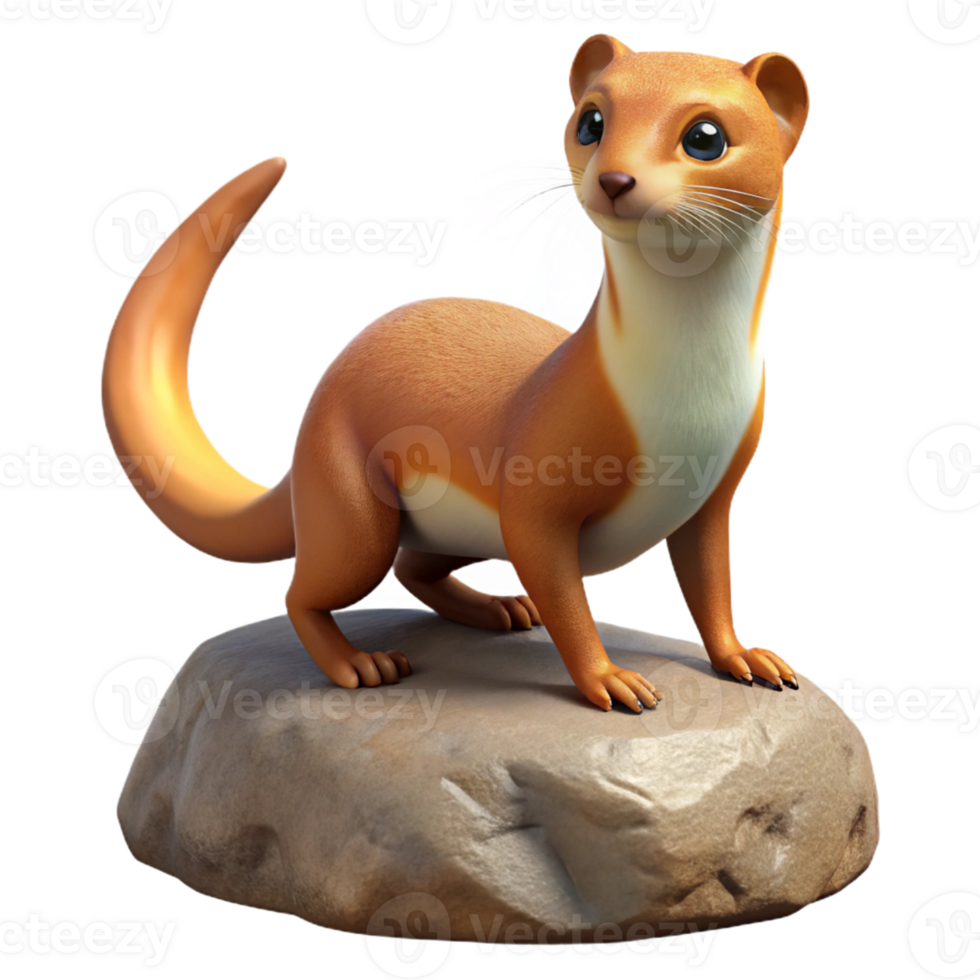 Cute 3D Render of a Small Mammal png
