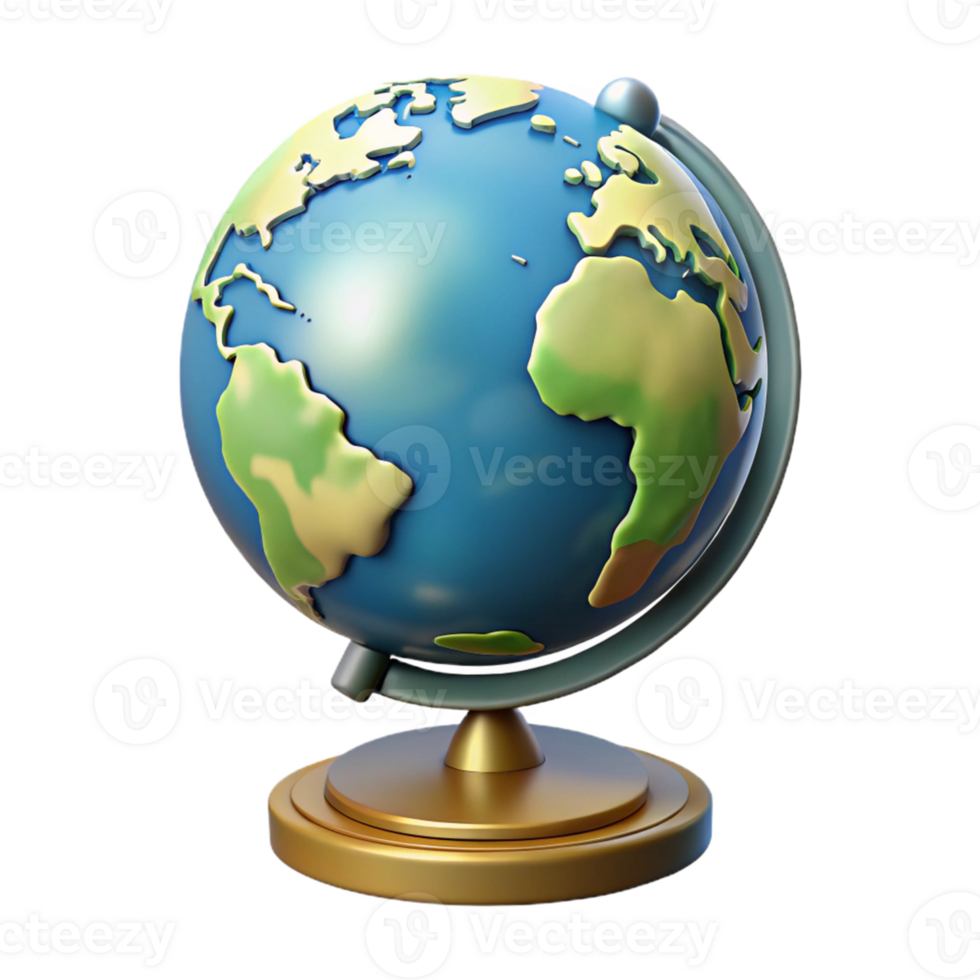 3D Globe Model Render png