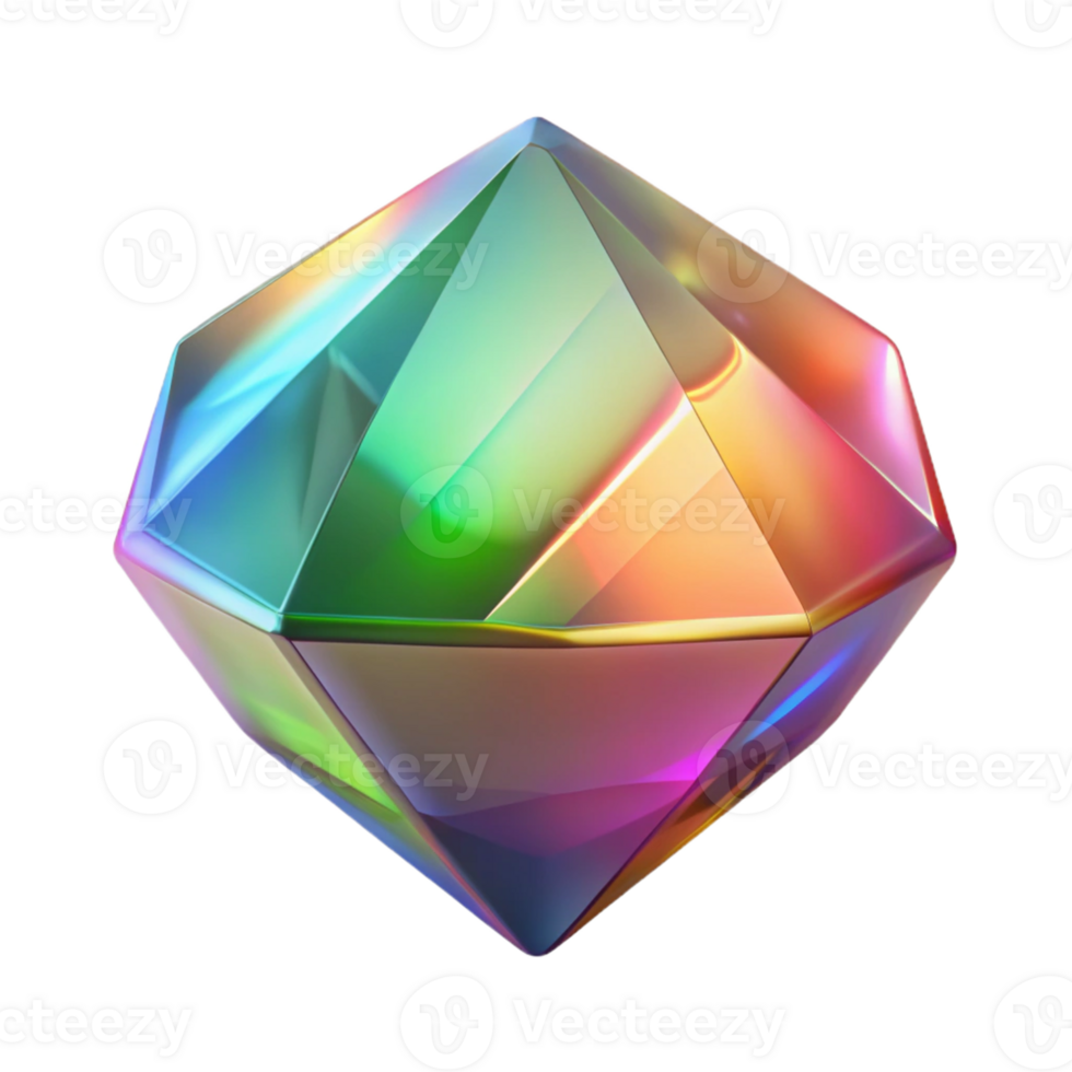 Shiny Iridescent Geometric Shape png