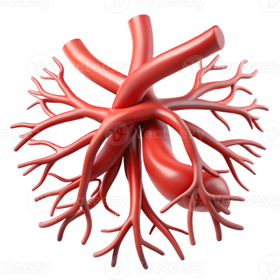 3D Render of Red Branching Structure png
