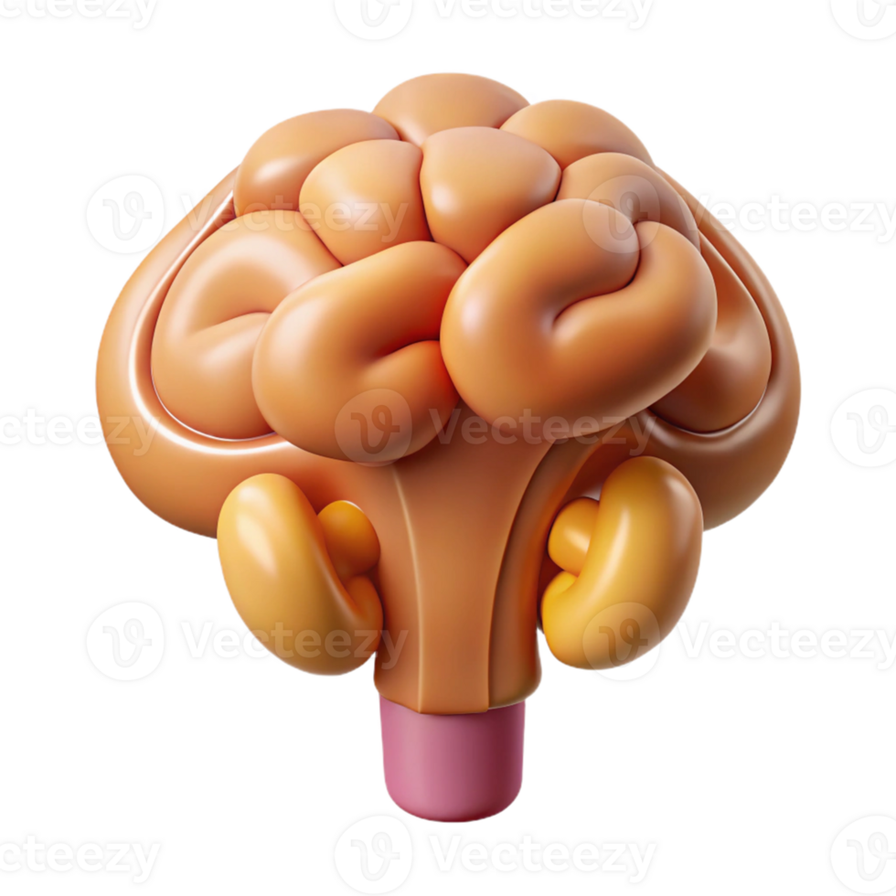 Abstract 3D Render of a Brain-like Shape png