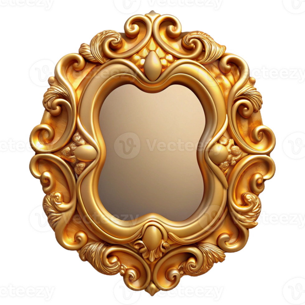 Gold Ornate Frame with Swirls png