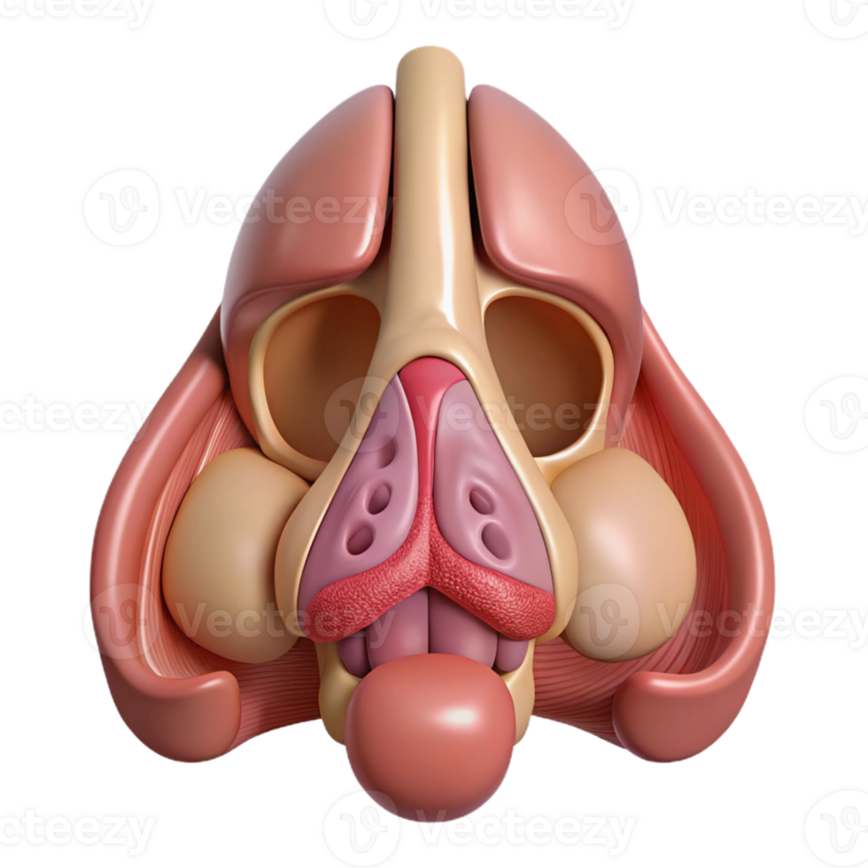 3D Render of a Nose and Mouth png