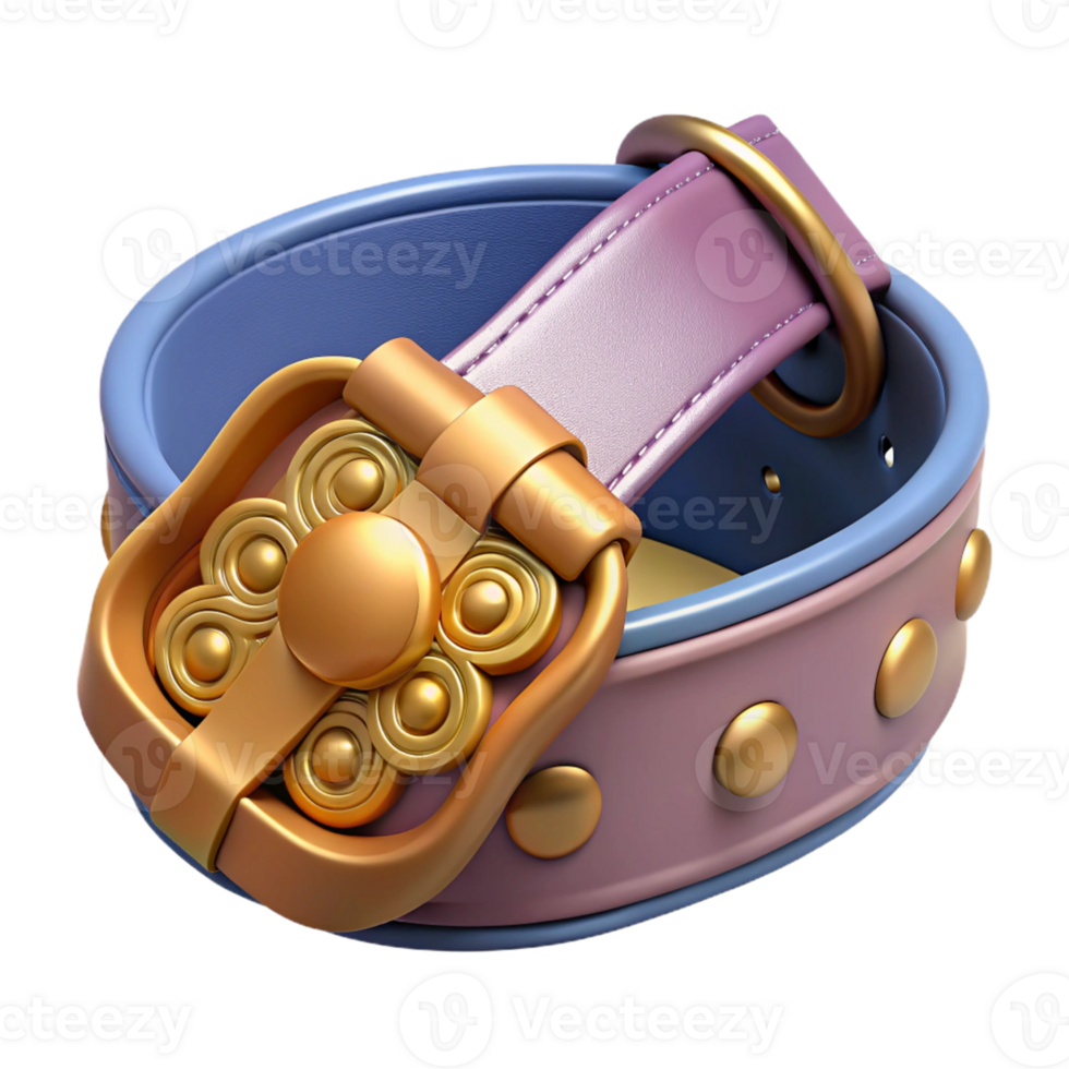 Golden Buckle Leather Belt with Studs png