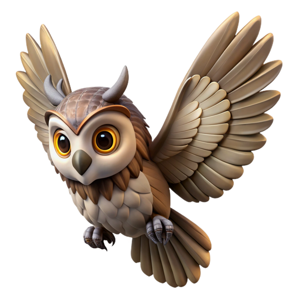 Flying Owl 3D Model png