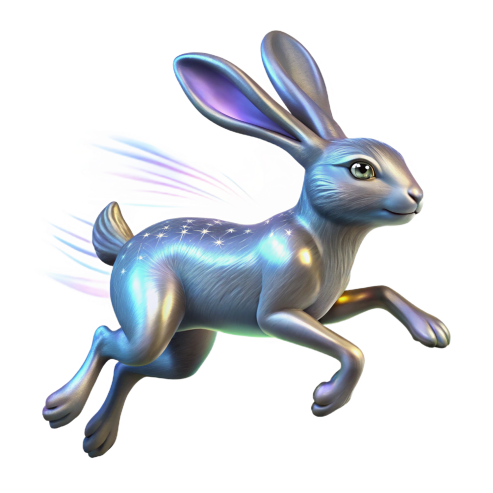 Flying Rabbit with Stardust png