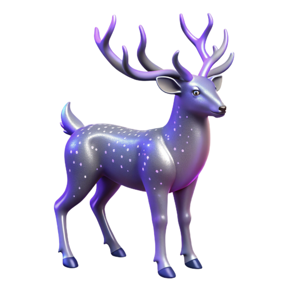 Purple Deer 3D Render png