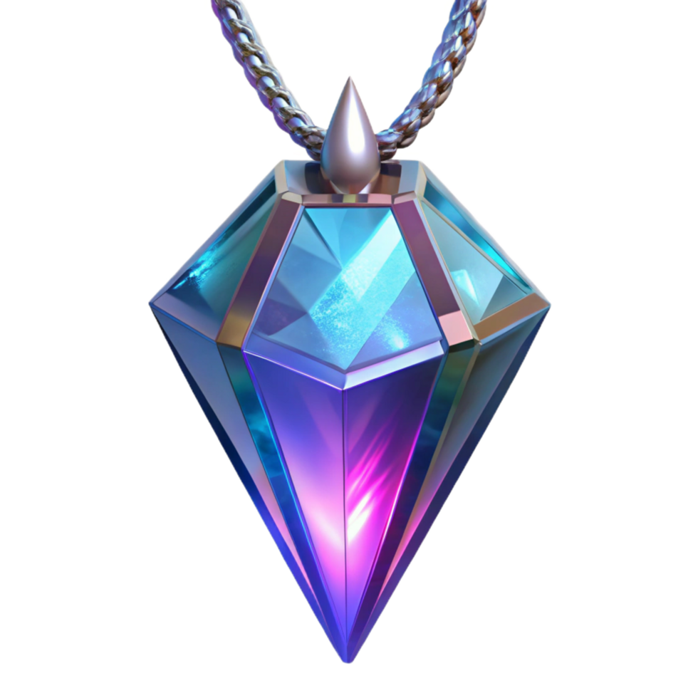 Iridescent Gemstone Pendant png