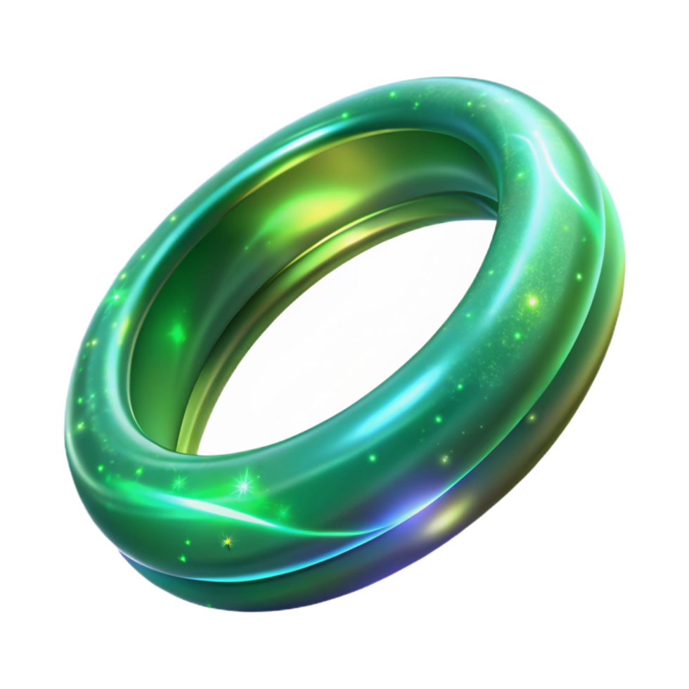 Glowing Green Ring Abstract Art png