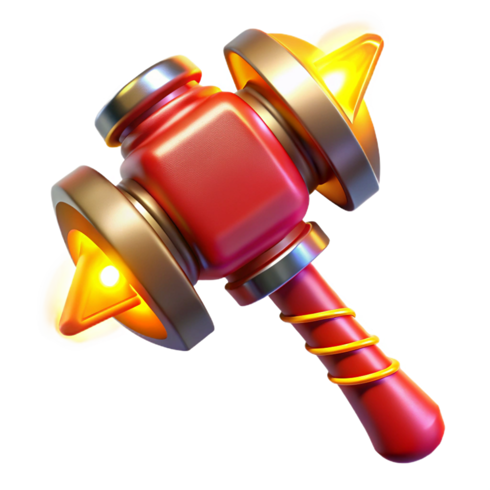 Flaming Hammer 3D Model png