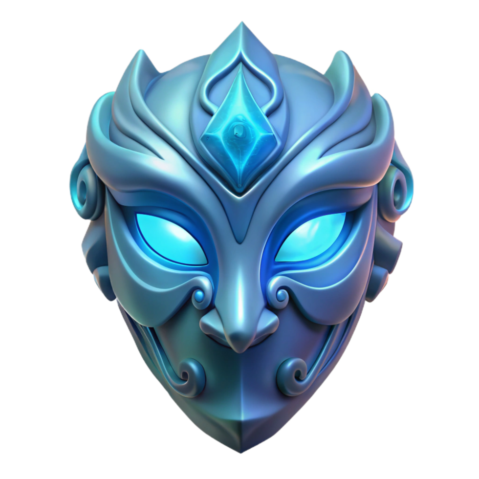 Glowing Fantasy Mask 3D Render png