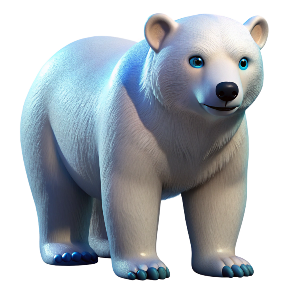 Cute Polar Bear 3D Render png